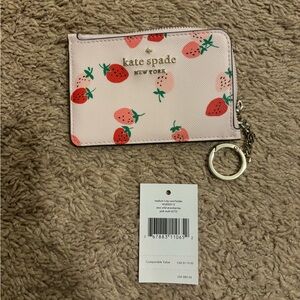 Kate Spade Staci Wild Strawberries Medium Card Holder
